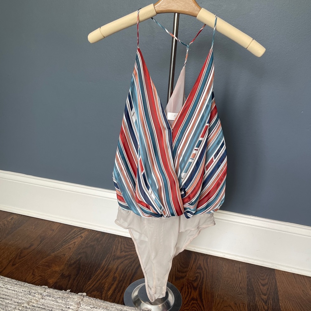 ASTR Striped Multicolor Bodysuit